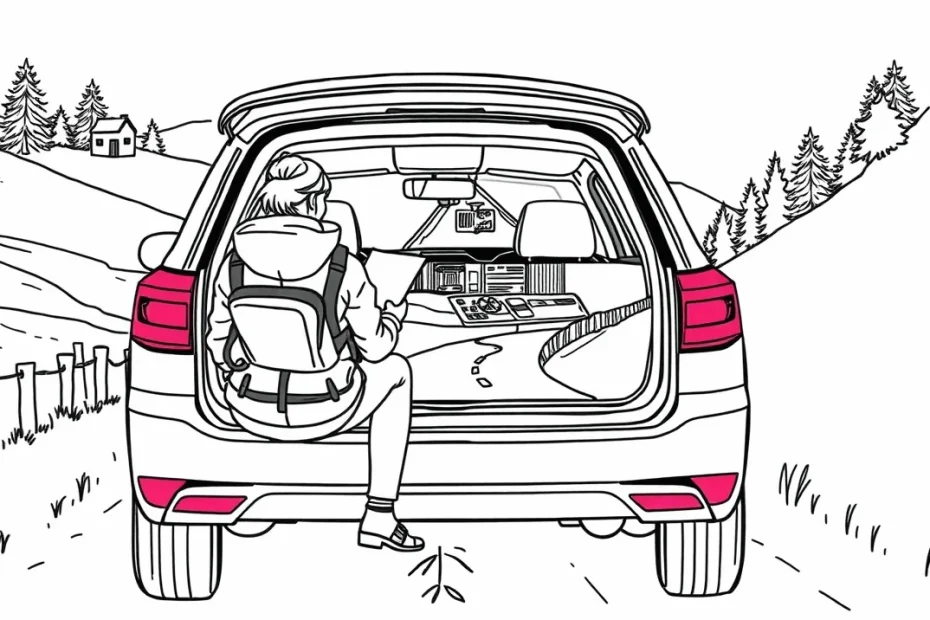 Osobné auto s pohonom všetkých štyroch kolies na poľnej ceste s kalužami