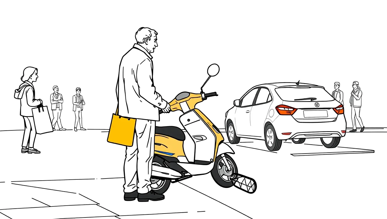 Zrážka elektrickej kolobežky s osobným automobilom na mestskej križovatke