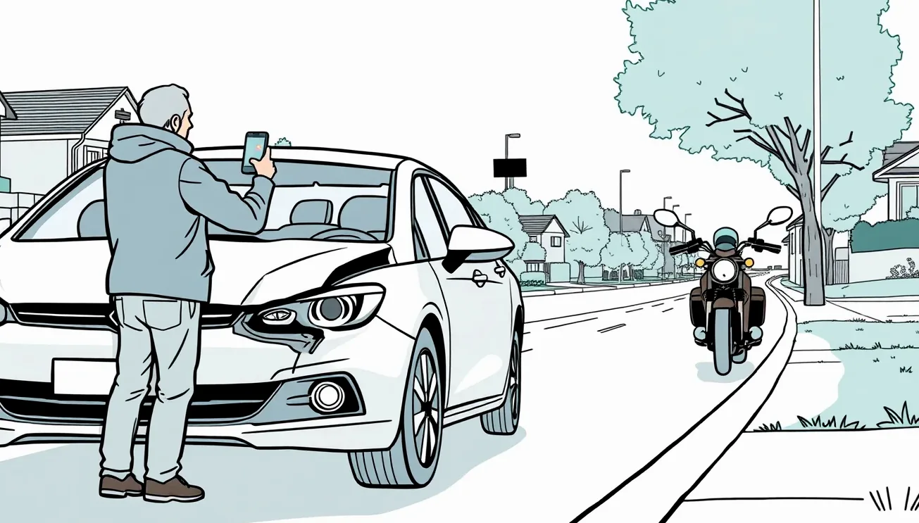 Súdny znalec dokumentuje poškodenie zavesenia kolesa a brzdového kotúča po autonehode