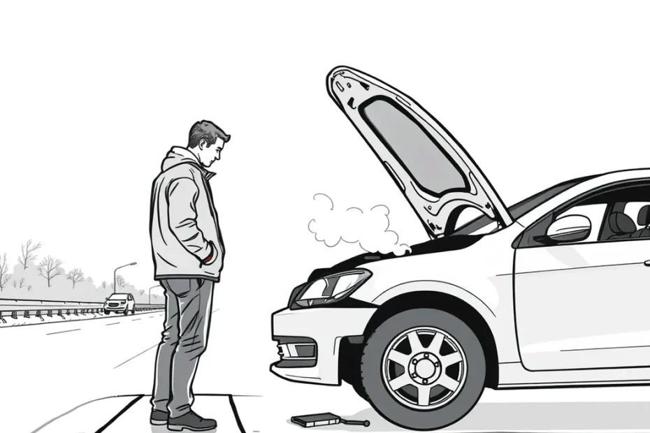 Automechanik kontroluje rozvody a motor vozidla na zdviháku v servise
