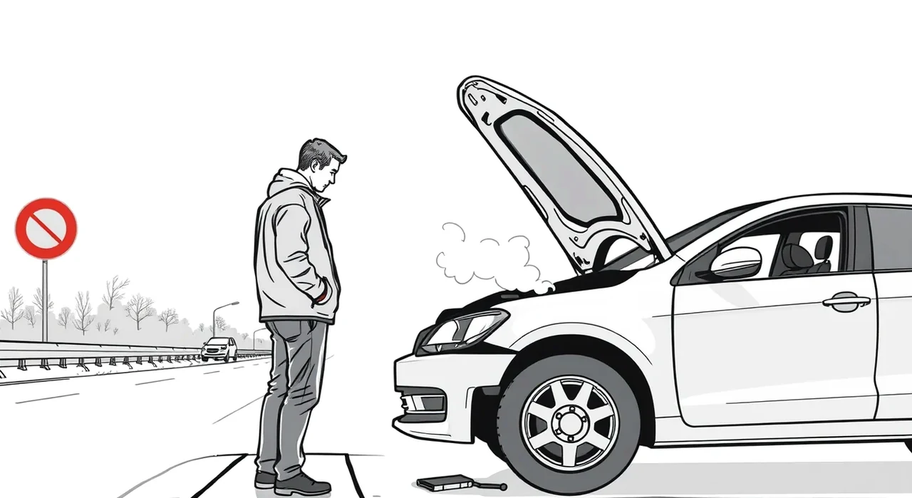 Automechanik kontroluje rozvody a motor vozidla na zdviháku v servise
