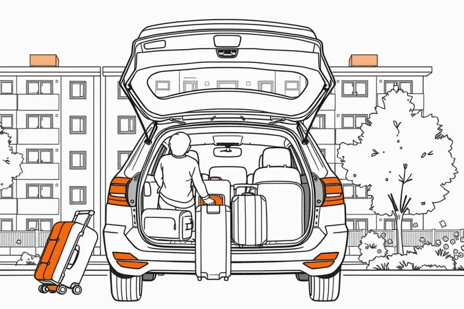 Odstavené nepojazdné auto s výstražným trojuholníkom na krajnici diaľnice