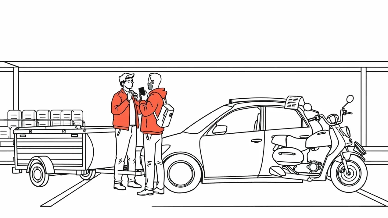 Detail poškodeného zadného nárazníka auta po zalomení oja prívesu