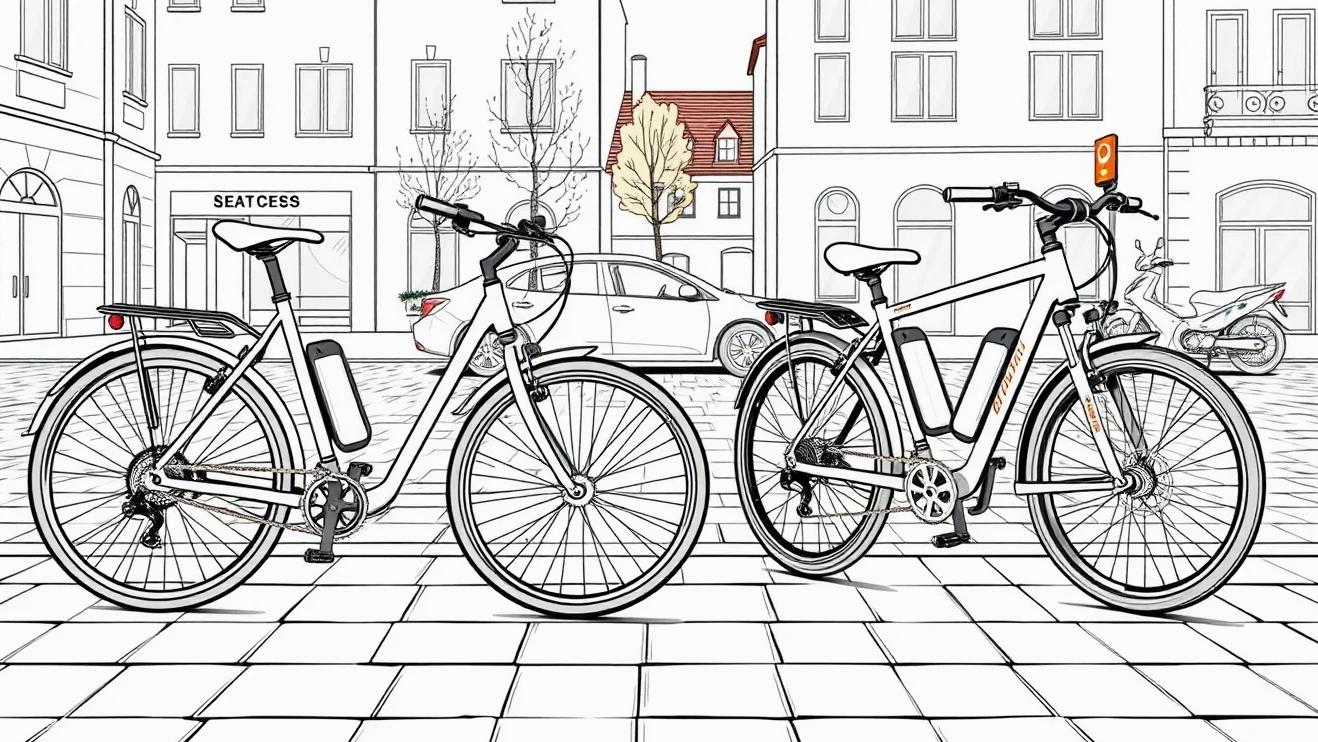 Policajná hliadka kontrolujúca výrobné číslo a štítok rámu elektrického bicykla