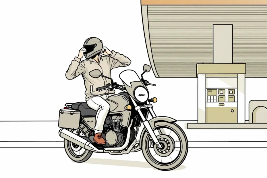 Detail motocyklistu kontrolujúceho motolekárničku a doklady pod sedadlom motocykla