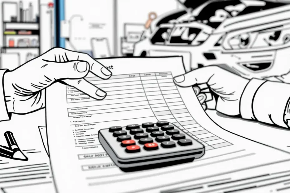 Obhliadka poškodeného automobilu likvidátorom v autoservise