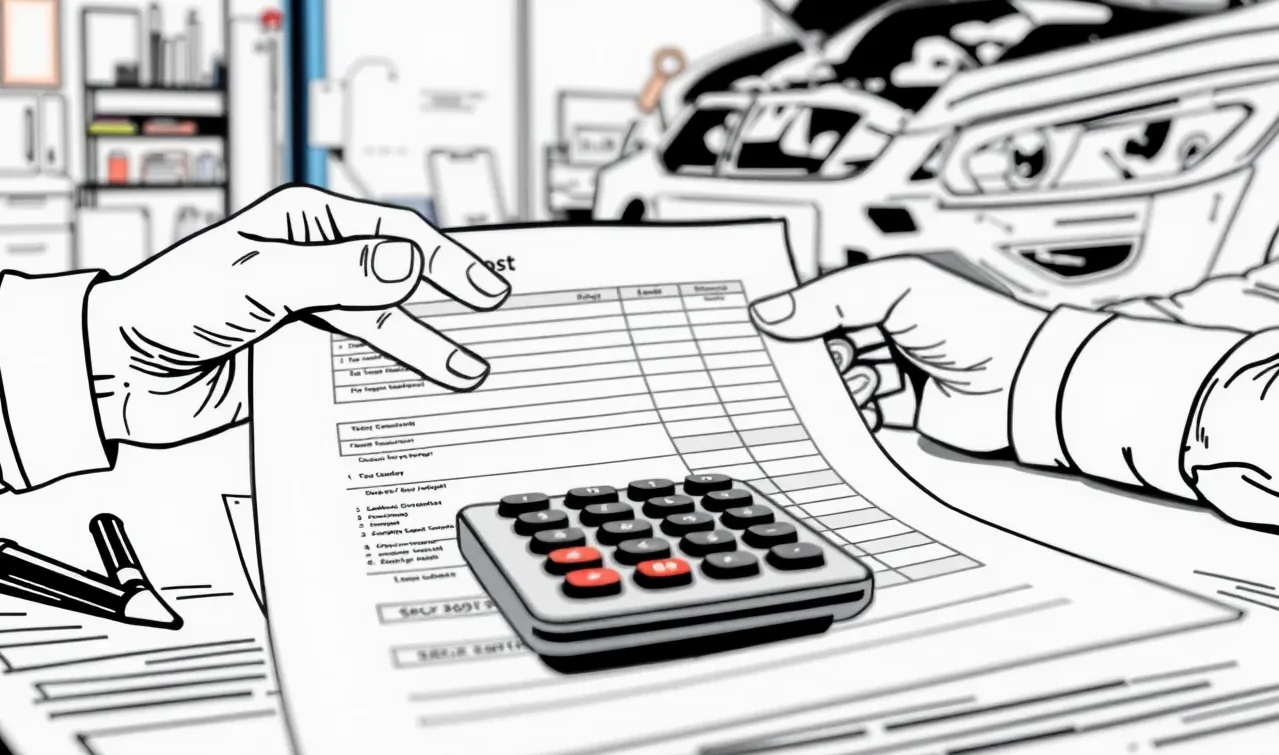 Obhliadka poškodeného automobilu likvidátorom v autoservise