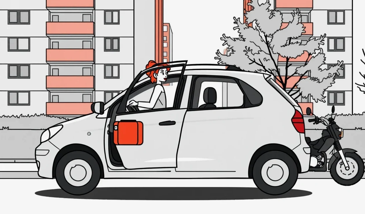 Vodič taxislužby kontroluje mobilnú aplikáciu na palubnej doske vozidla