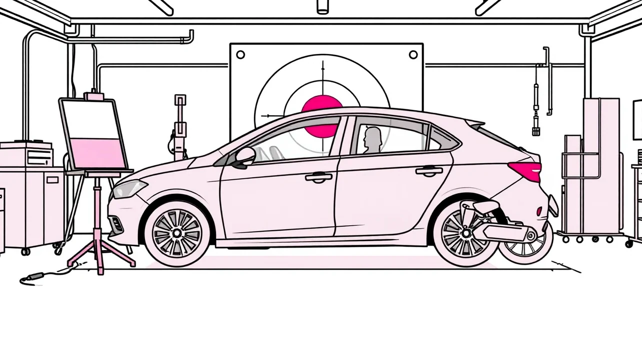 Automechanik v servise aplikuje špeciálnu živicu na opravu bodového poškodenia čelného skla