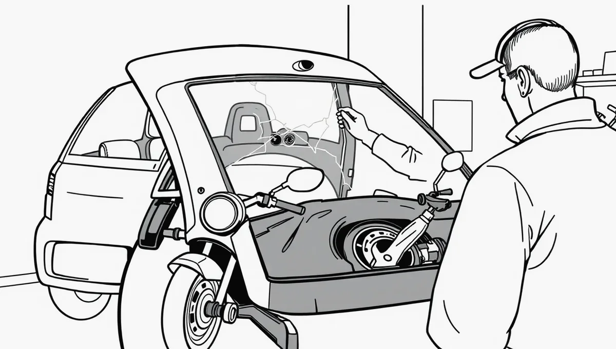 Vodič vypĺňa európsky záznam o dopravnej nehode pri poškodenom automobile