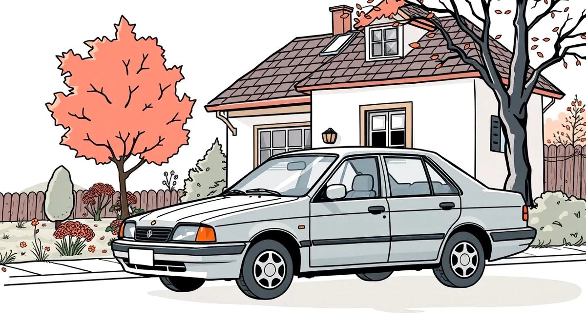 Detail poistnej zmluvy a kľúčov od osobného automobilu položených na stole